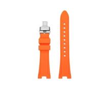 POYNMRE Compatibile con Citizen ME Color Series Green Water Ghost NJ0150 NJ0151 Cinturino da polso in gomma siliconica impermeabile alla moda con tacche(Orange-silver B)