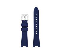 POYNMRE Compatibile con Citizen ME Color Series Green Water Ghost NJ0150 NJ0151 Cinturino da polso in gomma siliconica impermeabile alla moda con tacche(Blue-silver A)