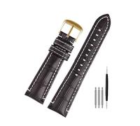 POYNMRE Compatibile con il cinturino dell'orologio Armani AR1862 da uomo in vera pelle di vacchetta 22x18mm blu 1892 1947 1861 1979 trama a coccodrillo(Brown white gold)