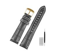 POYNMRE Compatibile con il cinturino dell'orologio Armani AR1862 da uomo in vera pelle di vacchetta 22x18mm blu 1892 1947 1861 1979 trama a coccodrillo(Gray white gold)