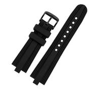 POYNMRE Compatibile con il cinturino for orologio Bulgari DIAGONO Series Raised Mouth, cinturino in silicone for orologio nero, accessori for orologi 22 * 7 mm(Black Black Buckle)