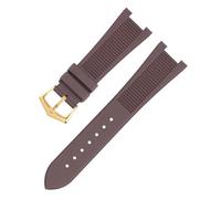 POYNMRE Compatibile con Patek Philippe Nautilus 5711 5712 5726 adattatore for cinturino in gomma convesso in acciaio inossidabile for uomo, accessori for in silicone for orologio(B Brown-gold buckle)