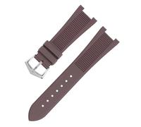 POYNMRE Compatibile con Patek Philippe Nautilus 5711 5712 5726 adattatore for cinturino in gomma convesso in acciaio inossidabile for uomo, accessori for in silicone for orologio(B Brown-steel)