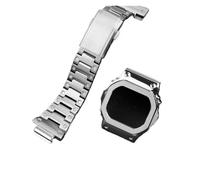 POYNMRE Kit Mod DW5600 compatibile con Casio 3229 DW-5600 5610 Custodia + cinturino in metallo Modifica for uomo GW-M5610 GW-B5600 Cinturino in acciaio inossidabile(Silver case-strap,5600mm)