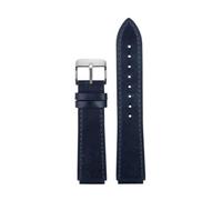 POYNMRE Nuova fascia d'oro della vera pelle retrò compatibile con Casio A158W/A168/F91W/AE-1200WHD/A158/A159/A16 Orologio vintage(Blue-silver A)
