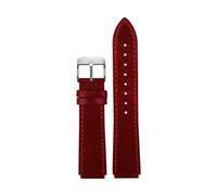 POYNMRE Nuova fascia d'oro della vera pelle retrò compatibile con Casio A158W/A168/F91W/AE-1200WHD/A158/A159/A16 Orologio vintage(Red-silver A)