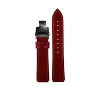 POYNMRE Nuova fascia d'oro della vera pelle retrò compatibile con Casio A158W/A168/F91W/AE-1200WHD/A158/A159/A16 Orologio vintage(Red-black B)