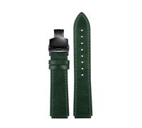 POYNMRE Nuova fascia d'oro della vera pelle retrò compatibile con Casio A158W/A168/F91W/AE-1200WHD/A158/A159/A16 Orologio vintage(Green-black B)