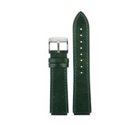 POYNMRE Nuova fascia d'oro della vera pelle retrò compatibile con Casio A158W/A168/F91W/AE-1200WHD/A158/A159/A16 Orologio vintage(Green-silver A)