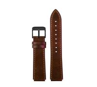 POYNMRE Nuova fascia d'oro della vera pelle retrò compatibile con Casio A158W/A168/F91W/AE-1200WHD/A158/A159/A16 Orologio vintage(Brown-black A)