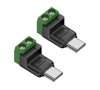 Poystng 2PCS Tipo C 5V3A Adattatori a connessione Rapida Terminali Verdi Non saldati Adatti per caricare telefoni Tablet Lampada Ventola Giocattolo Adattatori terminali USB C Non saldati