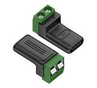 Poystng 2PCS Tipo C 5V3A Adattatori a connessione Rapida Terminali Verdi Non saldati Adatti per caricare telefoni Tablet Lampada Ventola Giocattolo Adattatori terminali USB C Non saldati