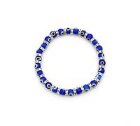 Poystng Bracciale a Catena con Corda Elastica Wishing Bracciale con Perline Vetro malocchio Braccialetti per Coppia Unici per Donna Braccialetti con Perline Vetro per Donna