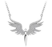 Poystng Collana con d ' angelo con scintillanti pietre zircone da donna, perfetta da indossare ogni giorno e per occasioni speciali Catena collo con zirconi intarsiati