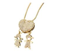 Poystng Collana in Rame Placcato con Ciondolo Singolo/Doppio | Ciondolo a forma cuore per ragazzo e ragazza con ciondolo coordinato per coppie o amici come regalo