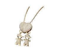 Poystng Collana in Rame Placcato con Ciondolo Singolo/Doppio | Ciondolo a forma cuore per ragazzo e ragazza con ciondolo coordinato per coppie o amici come regalo