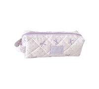 Poystng Organizer con astuccio per matite a tre scomparti, Purple | Custodia trapuntata con cerniera e passante laterale per riporre i viaggi da viaggio sulla scrivania della scuola