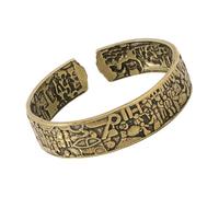 Poystng Squisito bracciale in ottone realizzato a mano | Bracciale rigido in ottone ispirato all ' arte tradizionale cinese per gioielli unisex, artefatti culturali