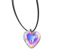 Poystng Tendenza Nicchia Ama Ciondolo Catena della clavicola Temperamento Semplice freddo Collana corda nera regolabile Catena della clavicola Corda nera regolabile Clavicola