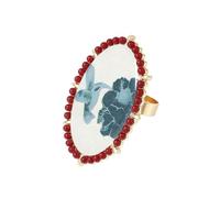 Poystng Unici con incisioni floreali ellittiche | Grandi ovali con intricati disegni floreali e uccelli per abiti alla, accessori dal look retrò