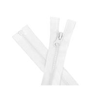 Poyuad 5# 10 Pezzi 40/50/60/70/80/90/100/120 cm Resina Singola Cerniera Aperta, Giacca per Abbigliamento, Cerniera per Piumino,Bianco,70 cm