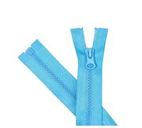 Poyuad 5# 10 Pezzi 40/50/60/70/80/90/100/120 cm Resina Singola Cerniera Aperta, Giacca per Abbigliamento, Cerniera per Piumino,Cielo Blu,70 cm