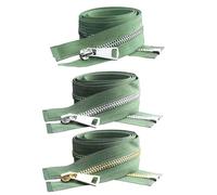 Poyuad 5# 20/30/40/50/60/70/80cm Apertura Colorata Chiusura Automatica Chiusura Lampo in Metallo Accessori tascabili per Abbigliamento Fatti a Mano Fai-da-Te,Verde Militare