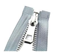 Poyuad 5# 35/45/55/65/75/85cm Chiusura Automatica Aperta Cerniera in Metallo Placcato Platino per Vestiti Scarpe Tasca Abbigliamento,Grigio,55 cm