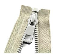 Poyuad 5# 35/45/55/65/75/85cm Chiusura Automatica Aperta Cerniera in Metallo Placcato Platino per Vestiti Scarpe Tasca Abbigliamento,Cachi,45 cm