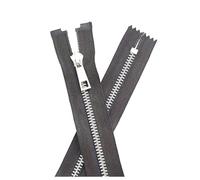 Poyuad 5# 5 Pezzi 15-30cm Cerniera in Metallo Denti Argento Lega di Titanio Y Denti Borsa Liscia Cerniera Accessori per Abbigliamento,Nero,30 cm