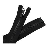 Poyuad 5#5 Pezzi 40/50/60/70/80/90/100/120cm Cerniera in Resina Aperta Chiusura Automatica Cerniera Adatta per Abbigliamento Accessori per Cucire,Nero,70 cm