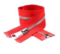 Poyuad 5#5 Pz 40/50/60/70/80 cm Apertura con Cerniera in Metallo Blocco Automatico per Accessori di Abbigliamento tascabili per Abbigliamento Artigianale Fai da Te,Rosso,70 cm