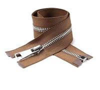 Poyuad 5#5 Pz 40/50/60/70/80 cm Apertura con Cerniera in Metallo Blocco Automatico per Accessori di Abbigliamento tascabili per Abbigliamento Artigianale Fai da Te,Marrone,70 cm