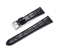 Poyuad Cinturino in pelle di bambù a sgancio rapido, largo 16-22 mm, un classico cinturino unisex con un esclusivo design strutturato.,Nero,18 millimetri