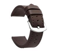 Poyuad Cinturino in pelle vintage lungo 22 cm, largo 18-24 mm, fibbia in acciaio inossidabile, resistente, unisex, adatto all'uso quotidiano.,22 millimetri