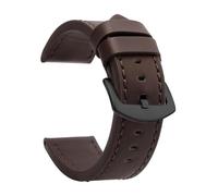 Poyuad Cinturino in pelle vintage lungo 22 cm, largo 18-24 mm, fibbia in acciaio inossidabile, resistente, unisex, adatto all'uso quotidiano.,24 millimetri