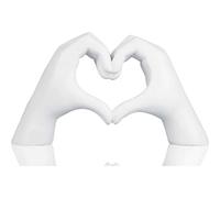 Pozbee Scultura con gesto a forma di cuore, decorazione per la casa, statua a forma di cuore dorata (bianco)