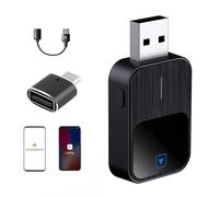 Pozxiol 2 in 1 Adattatore Wireless CarPlay - Compatibile con iPhone e Android Wireless Auto, USB/Type-C, MiNi-Stabile con Latenza Zero, Plug and Play, iOS 10+ e Veicoli Abilitati CarPlay