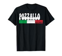 POZZALLO City Italia Vintage Bandiera Italia per Gli Amanti dei Viaggi Maglietta