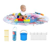 Pozzanghera da spiaggia con borsa stampata e secchio d'acqua, tappetino portatile per bambini, pozzanghera, stagno, gioco estivo, per , bambini e bambini, 1,4 x 1,4 m