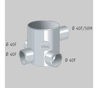 POZZETTO A PAVIMENTO 4 VIE BASSO 100-40 Tubi Raccordi Pvc Me Nicoll