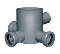 Pozzetto a pavimento basso 3 uscite 40mm/1 uscita 50mm