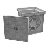 POZZETTO DA INTERRAMENTO GRIGIO CARRABILE IN POLIPROPILENE PER CAVI ELETTRICI 20x20 CM