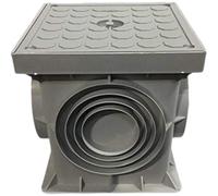 Pozzetto in Polipropilene con Coperchio Grigio Chiaro da Interrare - CONFEZIONE: 1 pz., Dimensioni: 200 x 200 millimetri