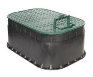 Pozzetto rettangolare Medio 113 NANO 43,8x30,7 H 17,6cm coperchio verde con man