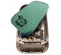 Pozzetto Rettangolare Medio 52x40 H33cm Coperchio Verde con Maniglia