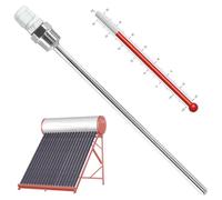 Pozzetto termometrico in acciaio inossidabile da 500 mm - Accessorio sensore di temperatura con tappo in plastica per pannelli solari, piscine, serbatoi d'acqua