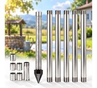 Pozzi In Acciaio Inossidabile, Accesso Superficiale Alle Acque Sotterranee | Spessore 3,0 Mm, Estensione Modulare, Profondità 25 Piedi, For Proprietà Rurali(5+1kit)