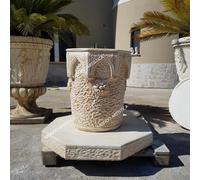 POZZO ORNAMENTALE ARREDAMENTO DA GIARDINO PER ESTERNO IN CEMENTO MARMO H 82 CM