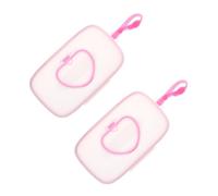 PP Porta Salviette Umide 2 Pezzi Rosa Portatile Belt | Salviettine, Uso Viaggio e Outdoor, Leggero, Compatto, Chiusura Pulita e Pratico